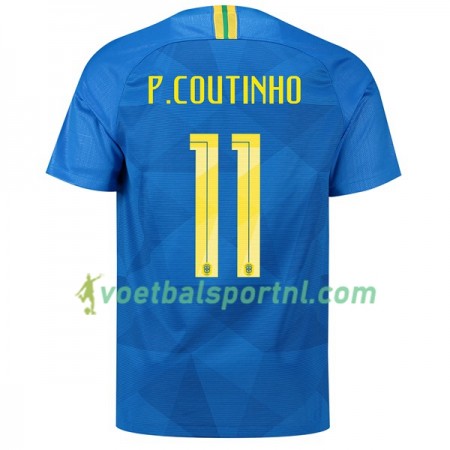 Brazilië P.Coutinho 11 Uit Shirt WK voetbal 2018